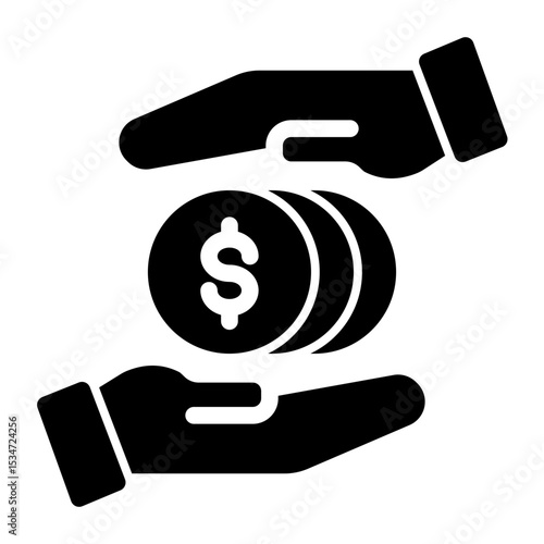 Financial Safety Net Icon - Secure Future Funds (Solid Style)