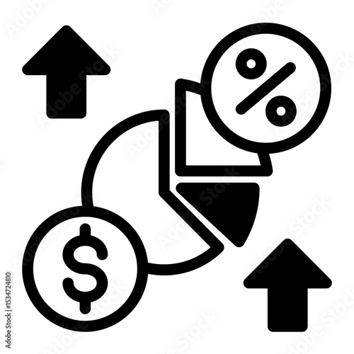 Financial Equity Growth Icon - Measure Profit Potential (Mixed Style)