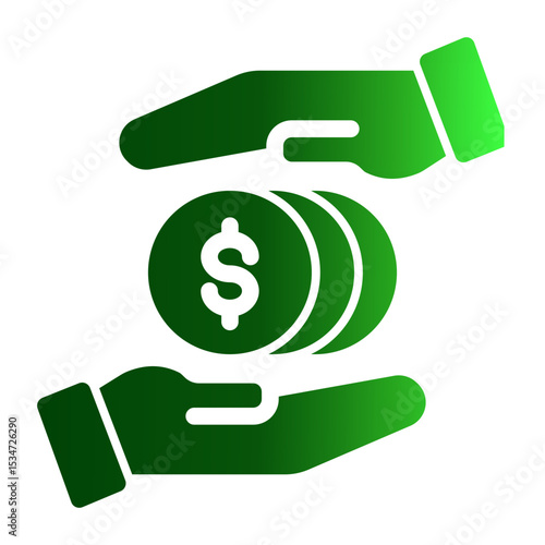Financial Safety Net Icon - Secure Future Funds (Solid Gradient Style)