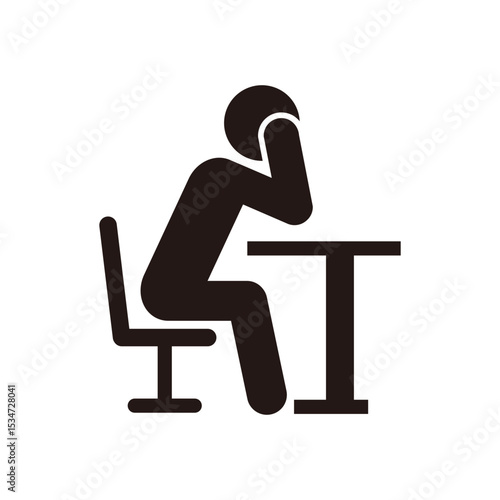 頭を抱える人のピクトグラムアイコン