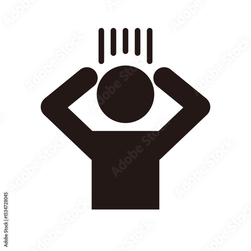 頭を抱える人のピクトグラムアイコン