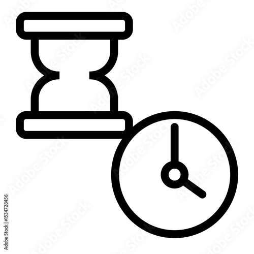 Action Postponement Icon - Outline Style for Time Management.