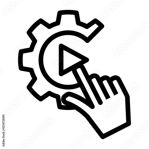 Decision Trigger Icon - Outline Style for Interactive Systems.