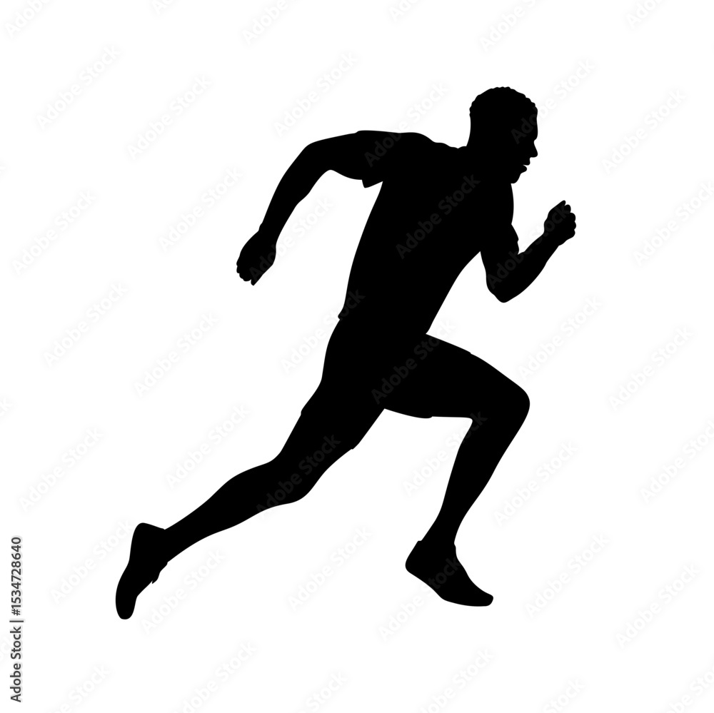 Obraz premium Silhouette of Man Athlete Running – Sport Sprinting Illustration for Fitness and Training Design