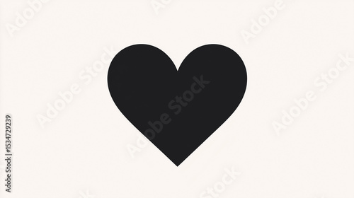 Simple Heart Silhouette Vector Illustration

