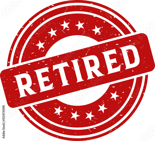Retired red stamp, Stamp round style