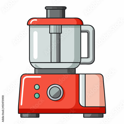 food processor colorful vector illustration