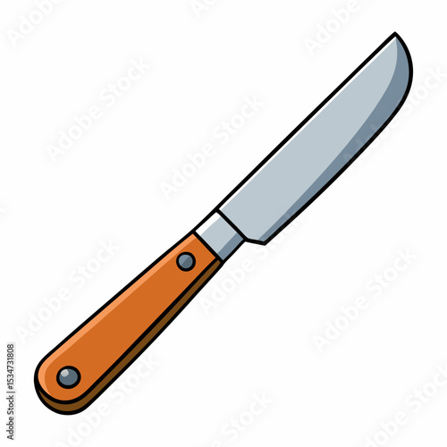 paring knife vector illustration isolated on white, kitchen utensil, suitable for icon, graphic element, and others