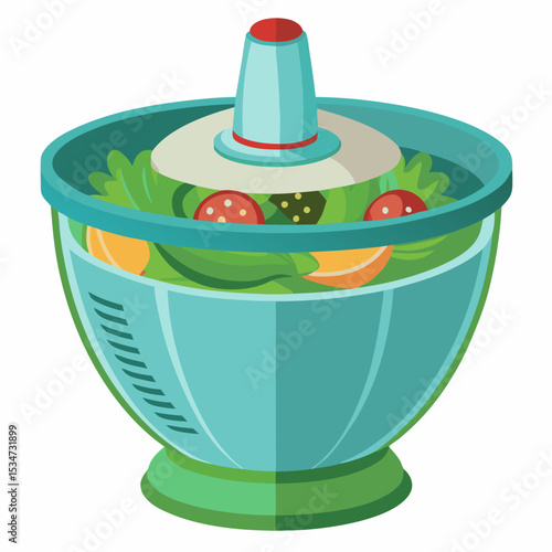 salad spinner vector illustration isolated on white, kitchen utensil, suitable for icon, graphic element, and others