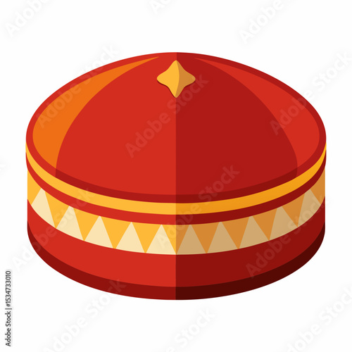 kufi cap colorful vector illustration, isolated on white background