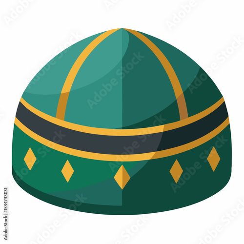 kufi cap colorful vector illustration, isolated on white background