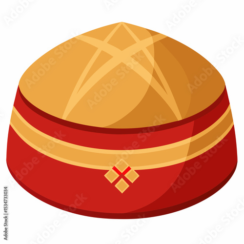 kufi cap colorful vector illustration, isolated on white background