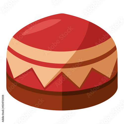 kufi cap colorful vector illustration, isolated on white background