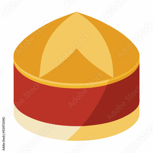 kufi cap colorful vector illustration, isolated on white background