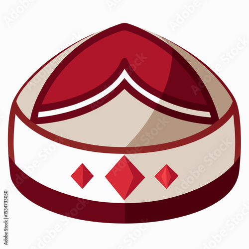 kufi cap colorful vector illustration, isolated on white background