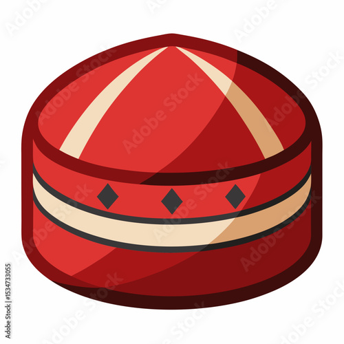 kufi cap colorful vector illustration, isolated on white background