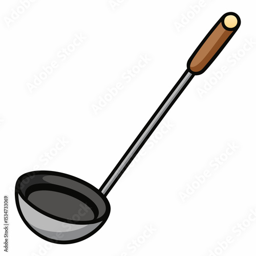 ladle colorful vector illustration, isolated on white background