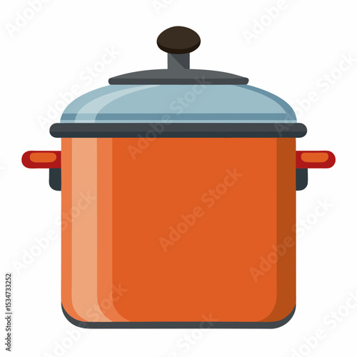 pressure cooker colorful vector illustration, isolated on white background