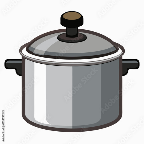 pressure cooker colorful vector illustration, isolated on white background