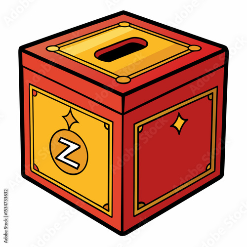 zakat box colorful vector illustration, isolated on white background