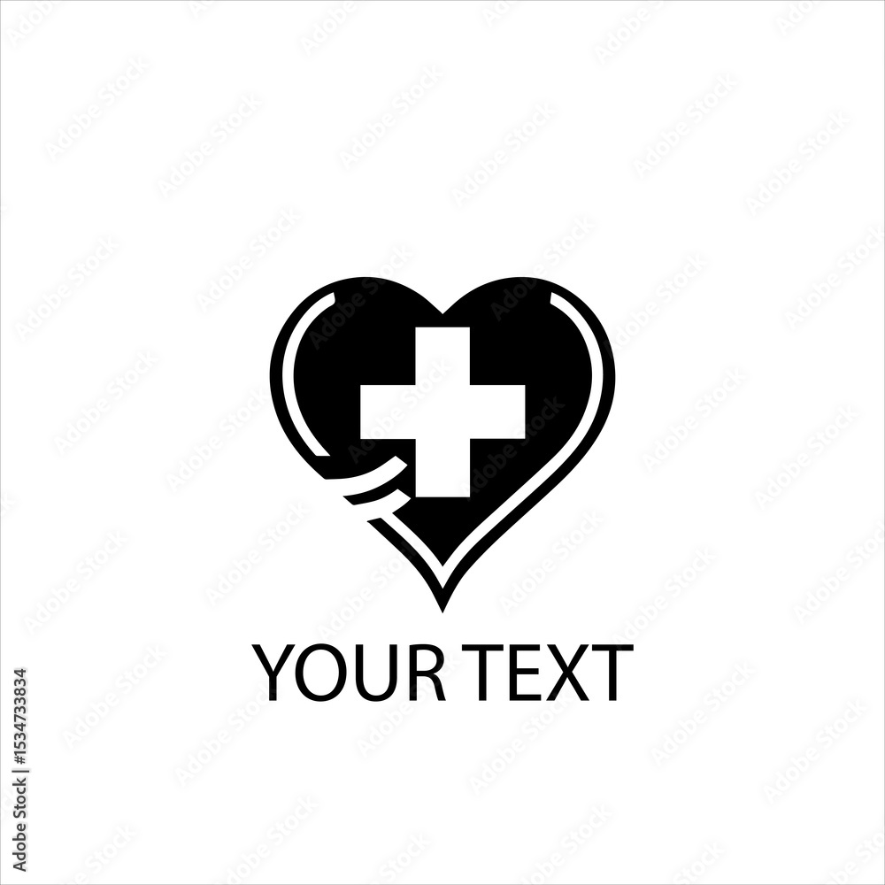 Obraz premium Vector Logo of Heart and Medical Cross Symbolizing Healthcare and Medical Services — Isolated on White Background