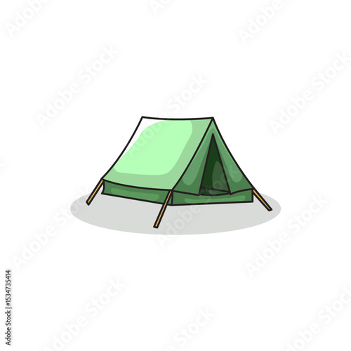 Vector illustration of camping tent representing outdoor shelter travel gear and nature exploration