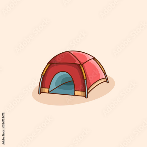 Vector illustration of camping tent representing outdoor shelter travel gear and nature exploration