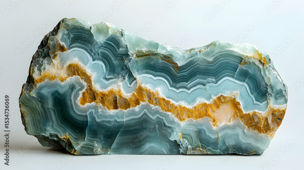 Obraz premium Beautiful Blue Agate Stone with Unique Patterns and Natural Texture