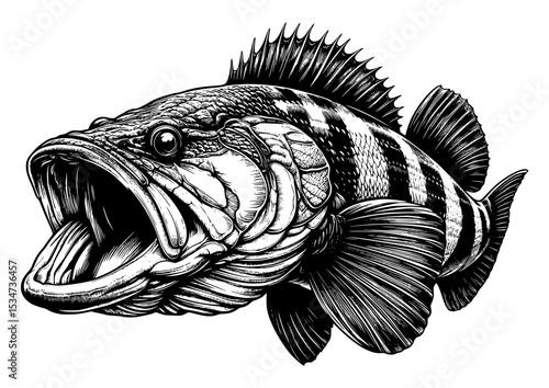 predator fish on a white background