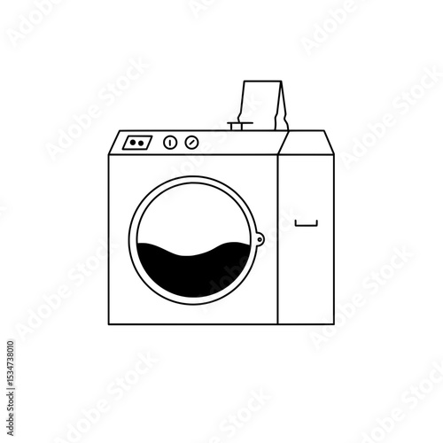 Laundry Day Essential - Detailed Washing Machine Illustration