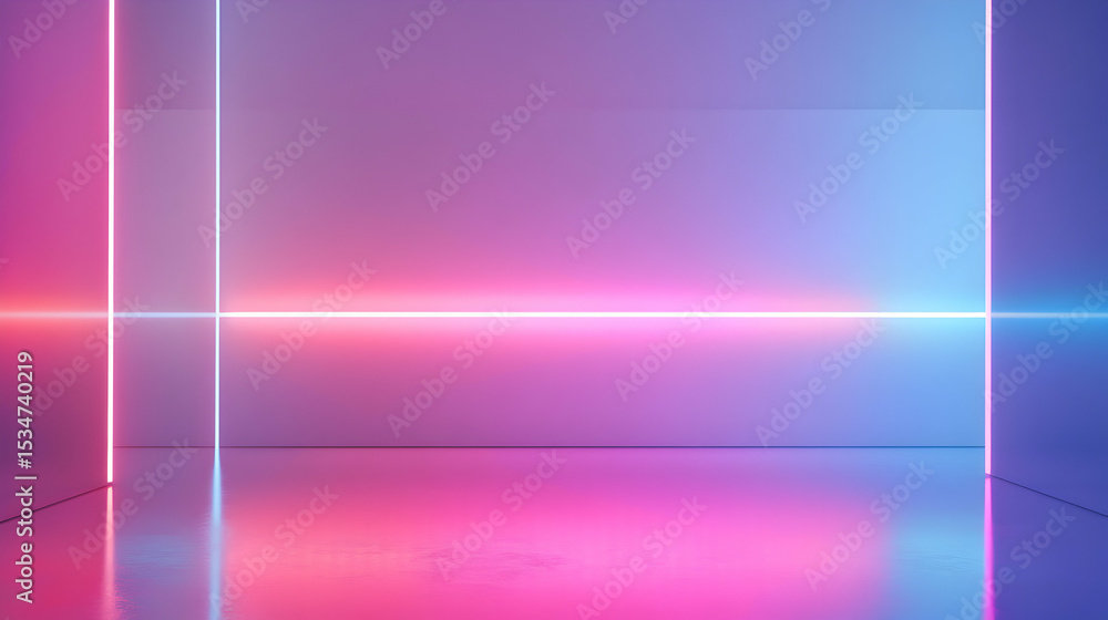 Futuristic Abstract Space with Neon Lights and Gradient Colors Futuristic Abstract Space with Neon Lights and Gradient Colors