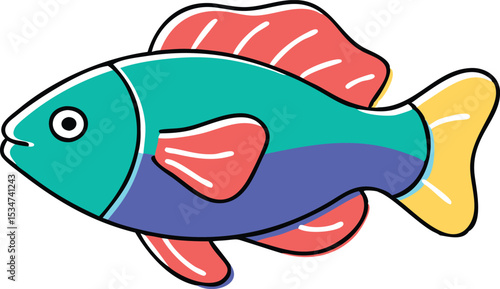 Yellow watchman goby fish on white background illustration