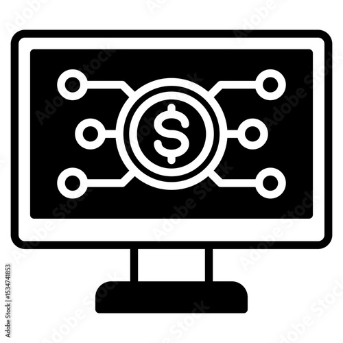 Digital Token outline mixed icon