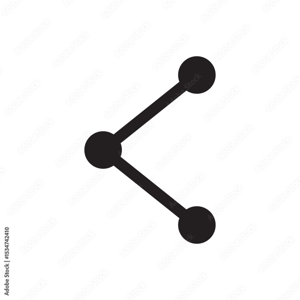 simple share connection icon. Three-dot connection symbol ideal for sharing or social network interfaces. simple share connection icon. Three-dot connection symbol ideal for sharing or social network interfaces.