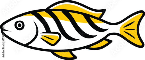 Detailed illustration of a zebra danio fish on white background