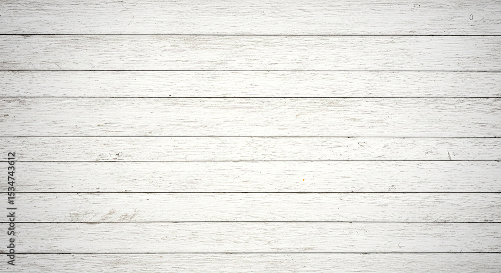 Obraz premium Whitewashed Wooden Planks Background Texture Horizontal Lines Weathered Rustic Surface