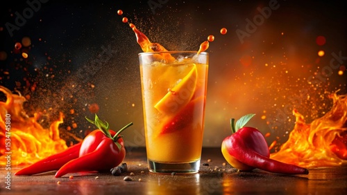 A Refreshing Mango and Chili Cocktail with a Fiery Splash