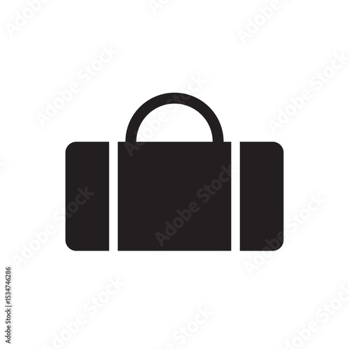 Travel duffle bag icon. Modern travel bag design, ideal for vacation, gym, or luggage content.