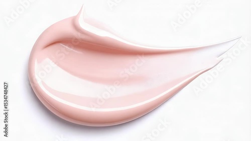 Wallpaper Mural Elegant smear of light pink cosmetic cream on a white surface, creating a smooth and glossy texture with a delicate and subtle tone. Torontodigital.ca