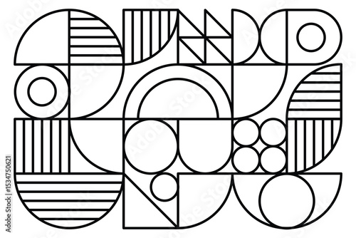 Retro geometric bauhaus cards simple design.