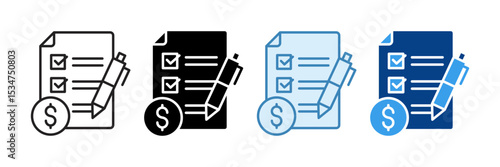 Financial Planning Icon Set Multiple Style Collection