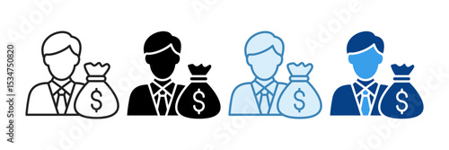 Investor Icon Set Multiple Style Collection