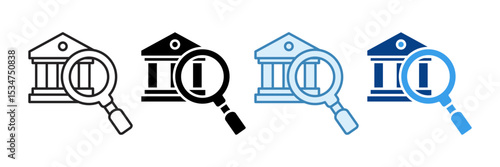 Analyzing Banker Icon Set Multiple Style Collection