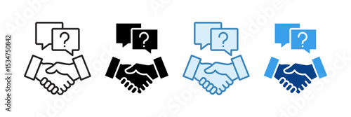Contract Negotiate Icon Set Multiple Style Collection