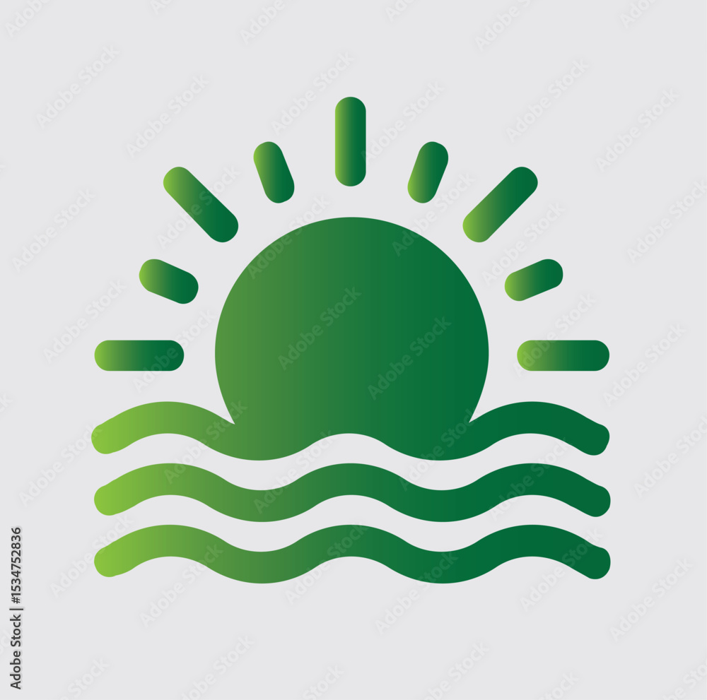 Obraz premium SUNSET icons and logos about nature and its surroundings