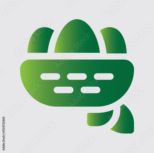 eegs on basket icons and logos about nature and its surroundings