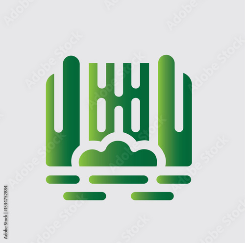 waterfall icons and logos about nature and its surroundings