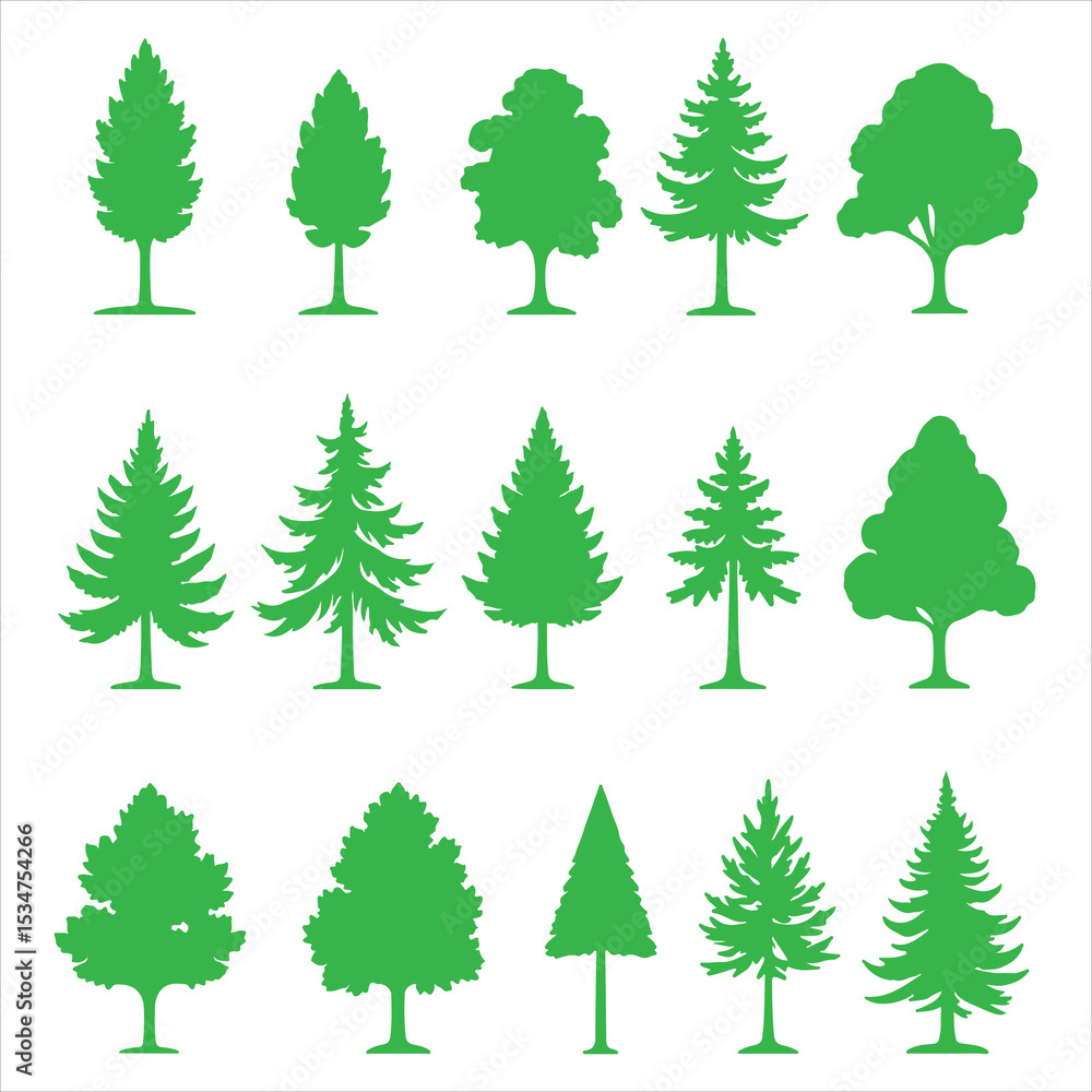 Fototapeta premium trees silhouettes on the white background
