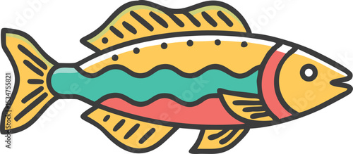 Serpae tetra fish illustration on white background