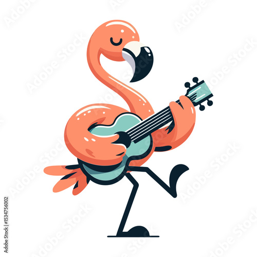 This image features a cheerful flamingo character playing a ukulele, ideal for blogs about music, summer, tropical themes, or fun and whimsical content.

